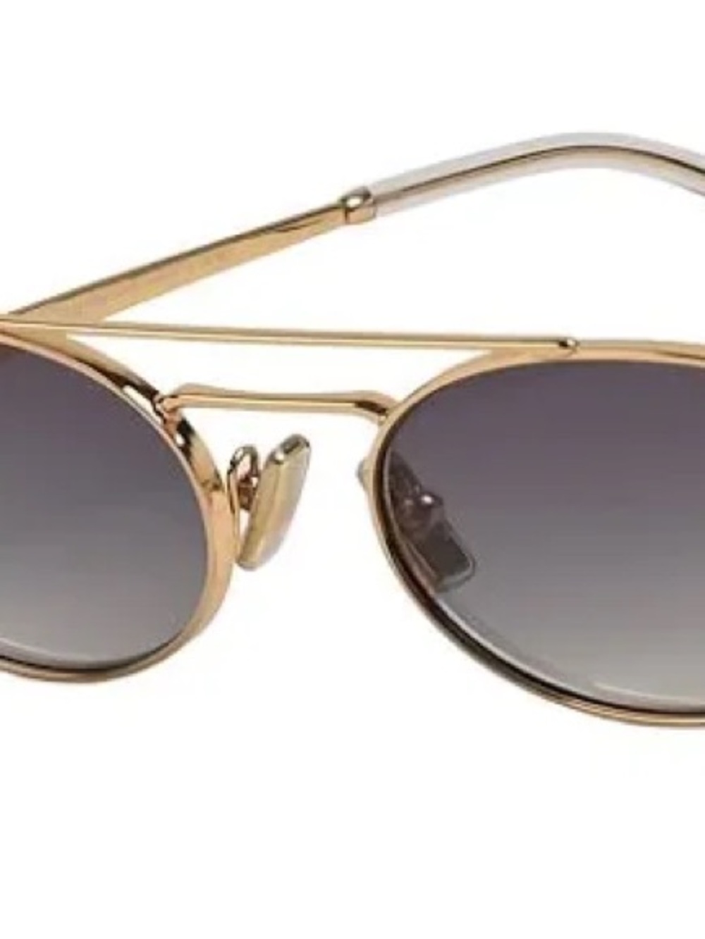 Miu Miu Gold Frame Sunglasses with Gradient Gray Lenses - Women Accessories